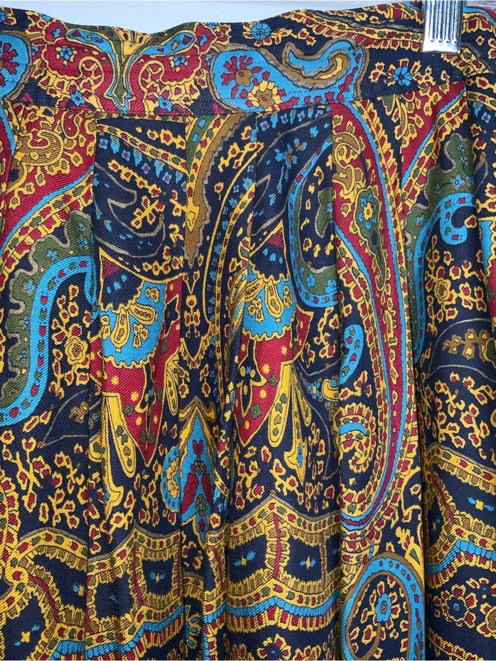 Chaus Vintage Multicolor Paisley Maxi Skirt with Navy and Mustard 12